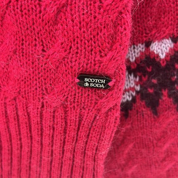 Scotch & Soda Cable Knit Fair Isle Pullover Sweater - Pink - XL - New with tags - Picture 5 of 7